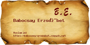 Babocsay Erzsébet névjegykártya