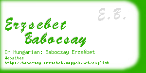 erzsebet babocsay business card