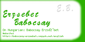 erzsebet babocsay business card